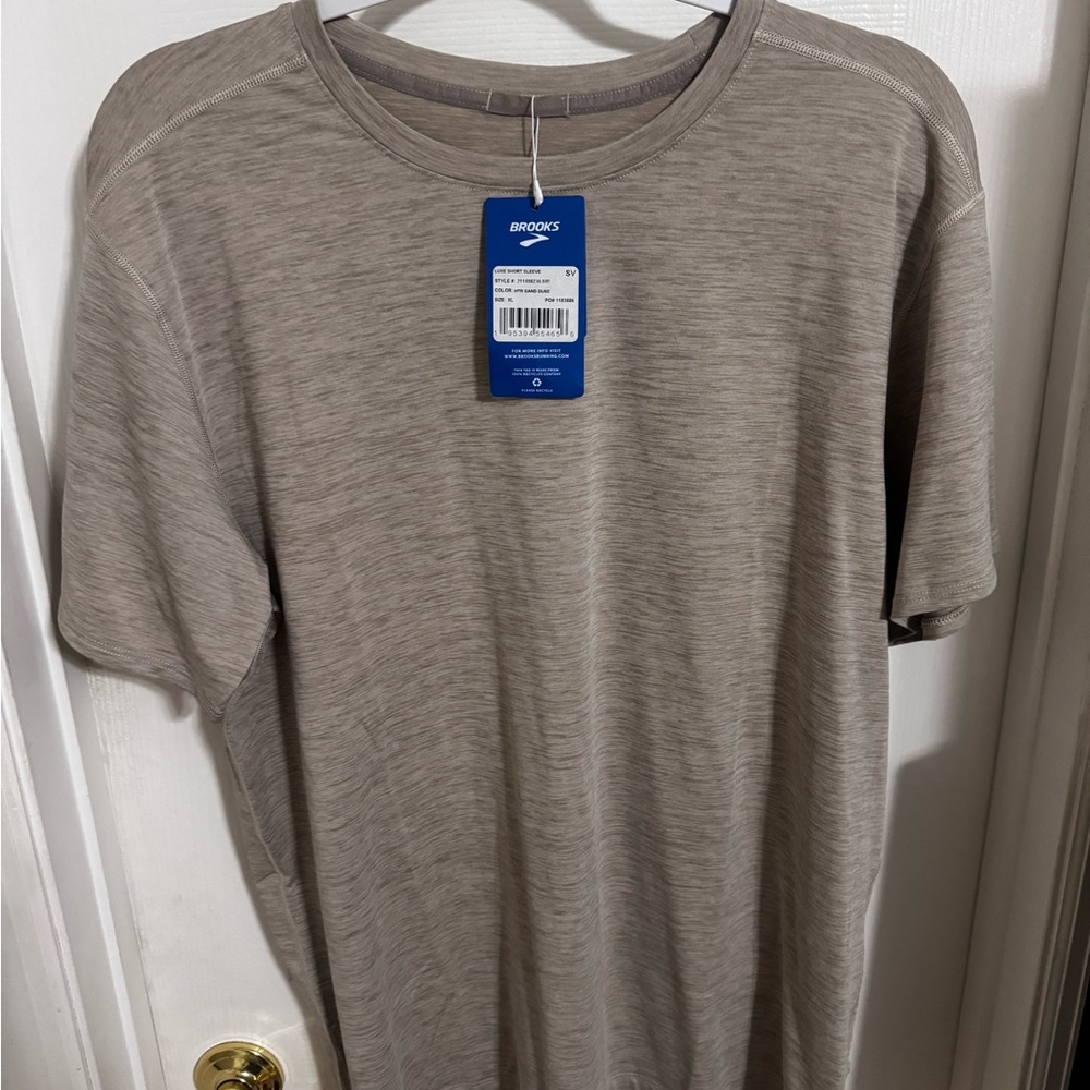 Brooks Lux Men's Tan Short Sleeve Tee